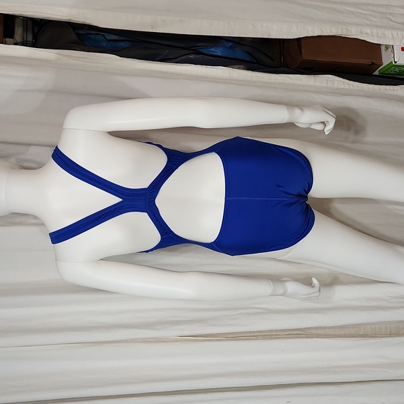 $5☃️Speedo One Piece Swim Suit Royal Blue Pro LT 12/38 - Picture 4 of 6